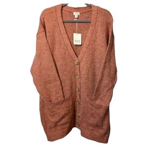 A.n.a. PXXL Rust Tweed Chunky Button Cardigan NWT